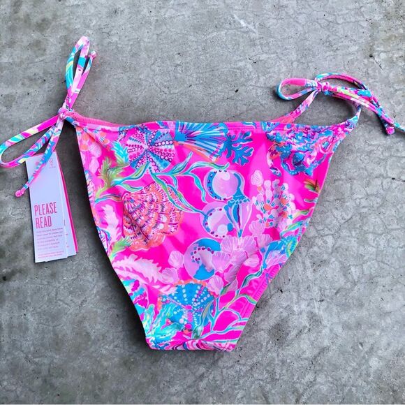 Lilly Pulitzer Bryon Bikini Bottom Pink Isle Shell Me Something Good NWT 16 - Picture 2 of 3